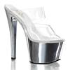 Pleaser - SKY302 Mules à talons - Chaussures de pole dance - Couleur chrome/Couleur argent Product image